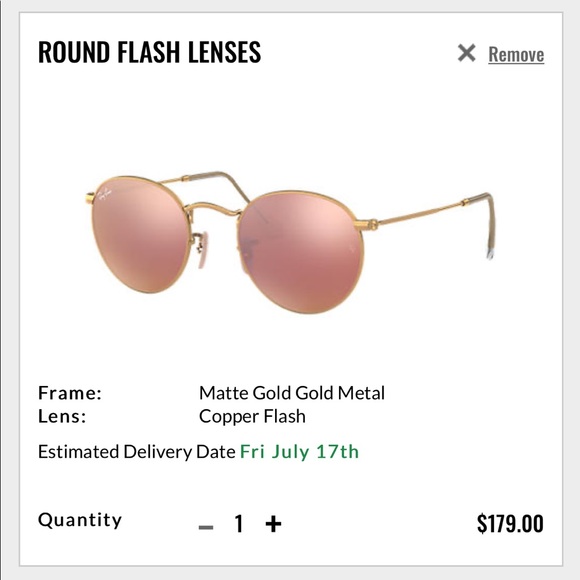 COPY - AUTHENTIC ROSE GOLD ROUND RAY BAN SUNGLASS… - Picture 5 of 5